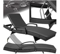 Bain de soleil - TECTAKE - Transat OCEANE 5 positions cadre en aluminium, Design moderne, Dossier réglable - Noir