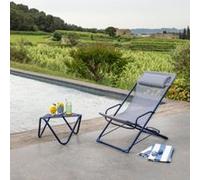 Bain de soleil Transaswing Lafuma polyester et acier indigo l.60cm x H.91cm