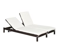 Bain De Soleil Transat 2 Places Grand Confort Matelas Inclus Marron