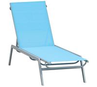 Bain De Soleil Transat Design Contemporain Dim. 1,7l X 0,58l X 0,97h M Dossier Inclinable Multi-Positions Métal Époxy Textilène