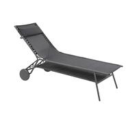 Bain De Soleil - Transat Piscine et Jardin - Chaise Longue Haut - Miami Ii - - Gris Obsidian - Lafuma Mobilier