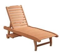 Bain De Soleil Transat Style Colonial Dossier Réglable 3 Positions Roulettes Tablette Support Bois Sapin Pré-Huilé