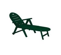 CONCEPT USINE | Bain de Soleil | Caiman Vert | Transat Pliable avec Accoudoirs | Matière Plastique Recyclé, Léger et Durable | Orientable et Inclinable sur 4 Positions | Résistant aux Intempéries