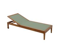 Bain de soleil vert kaki et bois massif NAVEEN