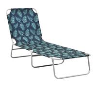 Bain de soleil vert pliable avec dossier ajustable Chaise longue vidaXL