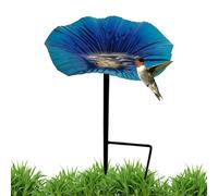 Bain D'oiseau Extérieur | Point d'eau Jardin pour Oiseaux avec Tuteur Métallique | Station d'alimentation Imperméable en Forme de Fleur Décor Jardin avec Support Métal pour Cour Terrasse