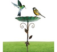 Bain d'oiseaux - 50 cm - Bol sur pied en métal résistant au gel - Décoration de jardin durable - Bain d'oiseaux réglable en hauteur pour arrière-cour, terrasse, balcon, cour - Extérieur, faune sauvage