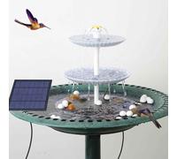 Bain D'oiseaux À 3 Niveaux Avec Pompe Solaire 3w,Bricolage,Poignées De Fontaine Solaire Amovibles,Adapté Au Bain D'oiseaux,Décoration De Jardin - Type Blue Sky
