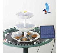 Bain D'oiseaux À 3 Niveaux Avec Pompe Solaire 3w,Bricolage,Poignées De Fontaine Solaire Amovibles,Adapté Au Bain D'oiseaux,Décoration De Jardin - Type White
