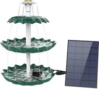 Bain D'oiseaux À 3 Niveaux Avec Pompe Solaire 3w,Bricolage,Poignées De Fontaine Solaire Amovibles,Adapté Au Bain D'oiseaux,Décoration De Jardin - Type Green