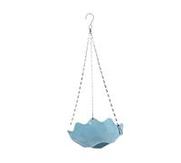 Bain d'oiseaux à suspendre avec chaîne et crochet - Plateau pour jardin, cour, perroquet, colibri - Bleu vert