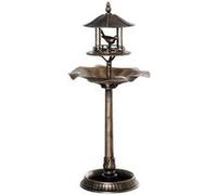 Outsunny Bain d'oiseaux 3-en-1 Abreuvoir jardinière Ø50×113 cm polypropylène Bronze Antique