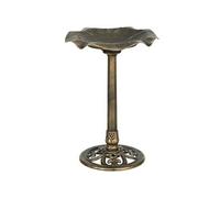 Outsunny Abreuvoir bain d'oiseaux forme feuille de lotus Ø 50 x 71H cm Bronze Antique