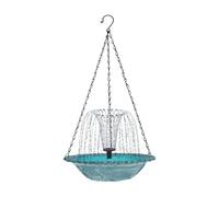 Bain d'oiseaux avec fontaine et pompe de bain à énergie solaire pour jardin, décoration à suspendre pour la vie sauvage, la cour, le porche, le paysage, la terrasse, le patio