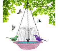 Bain d'oiseaux avec fontaine | Pompe de bain solaire, mangeoire à oiseaux à suspendre, décoration de jardin pour les amoureux de la nature, terrasse, jardin, jardin, terrasse, porche pour enfants