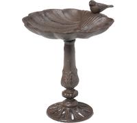 Bain d'oiseaux avec oiseau en fonte Bassin d'oiseaux en métal Mangeoire pour oiseaux Décoration de jardin