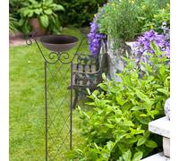 Bain d'oiseaux avec support Bain d'oiseaux, treillis avec piquet de terre Antigel brun, 19 cm LxH 30x82 cm, jardin