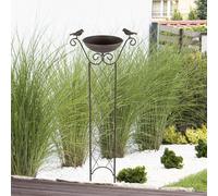 Bain d'oiseaux avec support Bain d'oiseaux, treillis avec piquet de terre Antigel brun, 19 cm LxH 30x82 cm, jardin