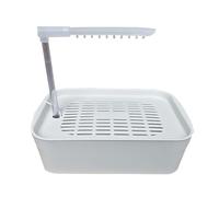 Bain d'oiseaux - Boîte de douche autonettoyante, lavabo multifonction pour animaux de compagnie avec accessoires de jouets détachables, circulation de l'eau alimentée par piles, idéal pour les pinsons