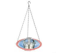 Bain d'oiseaux de jardin alimenté par USB avec optimisation du débit d'eau et forme de bassin développée pour les besoins d'hydratation et de nettoyage des oiseaux (rose)
