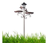 Bain d'oiseaux de jardin Plat Nourricier Bain D'Oiseaux Avec Lampe Solaire