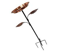 Bain d'oiseaux décoratif en fer avec mangeoire intégrée à 5 dents - Idéal pour attirer la faune dans votre jardin