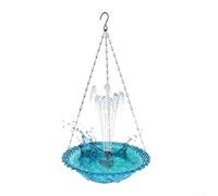 Bain d'oiseaux d'extérieur à énergie solaire avec fontaine, fontaine à eau solaire pour oiseaux, grand bain d'oiseaux de 23,5 cm de diamètre pour les amoureux de la nature, métal durable + ABS (bleu)
