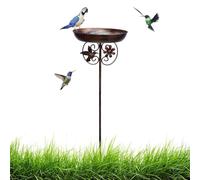 Bain d'oiseaux d'extérieur | Bol avec Bec pour clouer dans la Terre - Amovible et antirouille Décoration de Jardin extérieur pour pelouse, Patio, arrière, Porche, Balcon