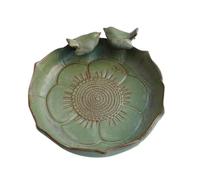 Bain d'oiseaux en céramique | Nourriture multifonction pour perroquets | Plat d'alimentation décoratif pour perruches 25,4 cm pour balcon de jardin en plein air, bain d'oiseaux multifonctionnel Ce