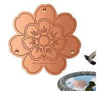 Bain d'Oiseaux en Cuivre Accessoire de Jardin Nettoyant en Forme de | en cuivre pour vasque de bain d'oiseaux Pour Extérieur Jardin Cour Terrasse Béton Céramique Chauffant