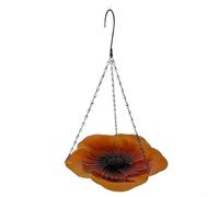 Bain d'oiseaux en métal pour le jardin Transformez votre espace extérieur en un paradis pour les oiseaux (marron doré)