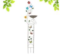 Bain d'oiseaux en plein air, bain d'oiseaux debout, support de plantes avec piquet, décoration artistique pour cour, pelouse, terrasse, jardin