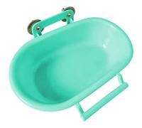 Bain d'oiseaux et mangeoire 2 en 1 pour Cage, Bol de Baignoire à Perruche Suspendue, Accessoires de Cage à Oiseaux, Bain Douche pour Petits, Vert