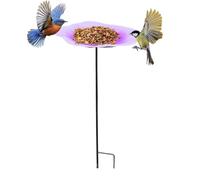 Bain d'oiseaux Extérieur,Abreuvoir à Oiseaux Sauvages sur Piquet - Bol d'eau pour Pollinisateurs,pour arrière-Cour Patio pelouse Plate-Bande Amoureux Nature
