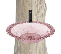 Bain d'oiseaux extérieur - Bac d'eau monté sur arbre à fleurs de 9 pouces | Mangeoire à oiseaux de jardin suspendue pour arrière-cour branche balcon extérieur oiseau potable décor