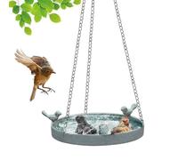 Bain d'oiseaux Extérieur,Baignoire À Oiseaux en Métal avec Chaînes - Décor Métallique Antirouille avec Chaînes pour Branches et Espaces Extérieurs