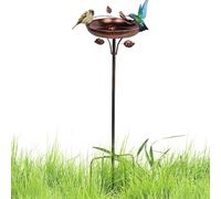 Bain D'oiseaux - Grand Support En Métal D'extérieur De 41 Pouces, Bol De Bain D'oiseaux Sur Piquets Vintage Classique Avec Support À Cinq Broches, Accessoire De Jardin Décoratif Avec Stabilité Renforc