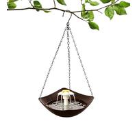 Bain d'Oiseaux Plateau Distributeur d'Eau Suspendu avec Pompe Solaire | Bol pour Oiseaux Pour Arbre Parc Jardin Pelouse Arrière-Cour Extérieur