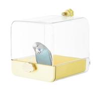 Bain d'oiseaux pour animaux de compagnie | Bain transparent pour perroquet | Accessoires de cage avec crochets et tiroir inférieur, intérieur pour petites perruches canaris