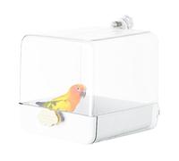 Bain d'oiseaux pour Animaux de Compagnie - Bain Transparent pour Perroquet - pour Perroquet en Cage avec tiroir inférieur, Accessoires de Cage avec Crochets pour Petits perroquets