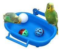 Bain d'oiseaux pour cage avec 3 balles pour oiseaux - Baignoire pour perruche