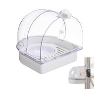 Bain d'Oiseaux pour Cage - Baignoire Transparente Pour Douche Et Nid - Bain D'Oiseau Anti-Éclaboussures Pour Intérieur,Pour Fenêtre Cockatiel Canari Colibri Petit Animal de Compagnie Nidification