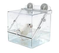 Bain d'oiseaux pour cage, transparente, petit bain d'oiseaux | pour cage d'alimentation pour volière, calopsitte, conure, inséparable, pinson, cacatoès, canari