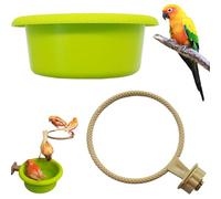 Bain d'oiseaux pour Cage Universal Non glissée Baignoire d'oiseau de Cage 4inch Animal de Compagnie avec Support pour Les Fournitures Perruche canari du Pinson canari
