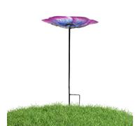 Bain d'oiseaux pour l'extérieur 63 cm en métal Fleur abeille Bol d'eau