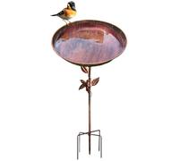Bain d'oiseaux pour l'extérieur, abreuvoir à oiseaux, bol vintage résistant aux intempéries, décoration pour extérieur, jardin, cour, terrasse, balcon, ferme, observation des oiseaux