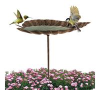 Bain d'oiseaux pour l'extérieur | Bain d'oiseaux sur pied en métal - Bol d'eau en forme de feuille en fonte décorative pour cour, balcon, terrasse