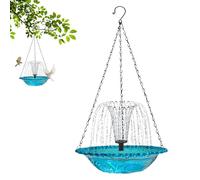 Bain d'oiseaux pour l'extérieur - Fontaine à boire solaire - Mangeoire décorative à suspendre pour colibri pour terrasse, extérieur, jardin
