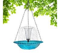 Bain d'oiseaux pour l'extérieur | Fontaine solaire à suspendre pour jardin, terrasse, terrasse, balcon avec des matériaux robustes qui sont renforcés par un revêtement de protection et