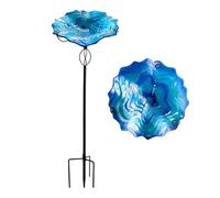 Bain d'oiseaux pour l'extérieur - Soucoupe de fleurs vintage avec support - 81